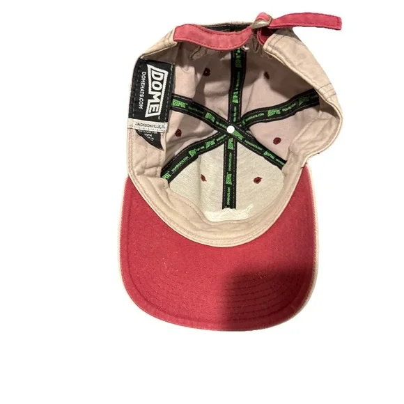 Dolphin Hat Stay Gnar Jacksonville Florida Hat OSFM Adjustable Beige Maroon - Picture 5 of 5